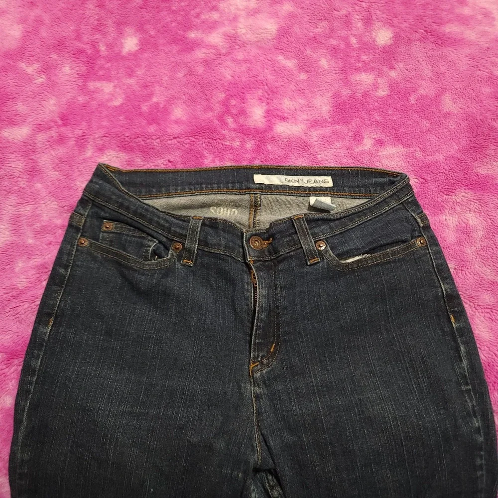 DKNY Jeans Women's 8L Bootcut‎ Blue Denim Stretch Jeans Long Inseam